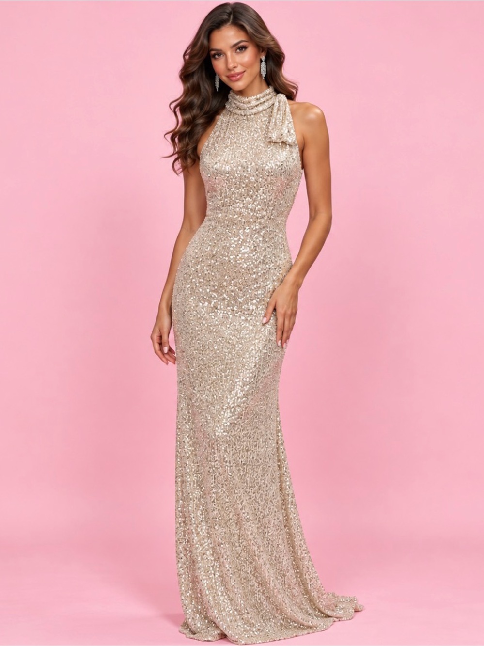 ✨ Ieena for Mac Duggal Sequin Gown – Size 6 – NWT ✨